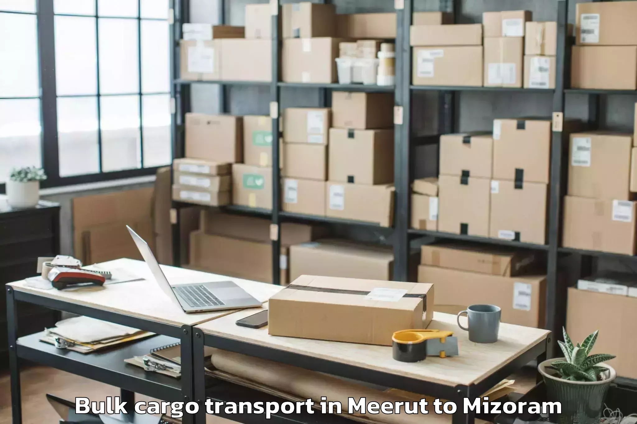 Leading Meerut to Hnahthial Bulk Cargo Transport Provider